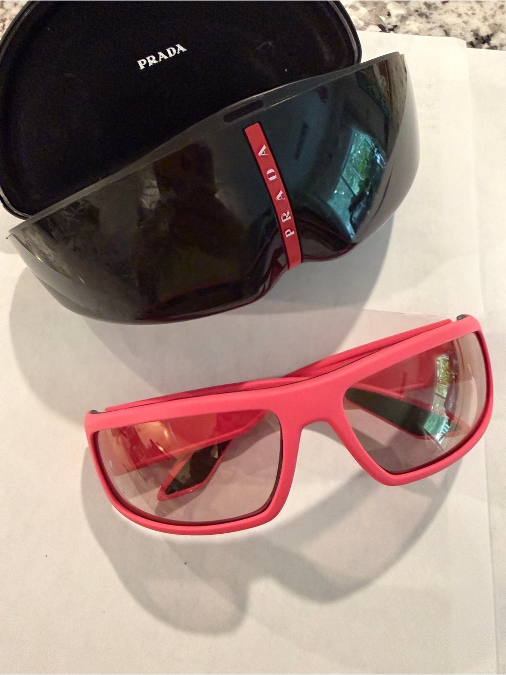 New Prada Hot Pink Sporty Sunglasses